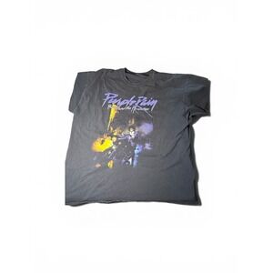 Prince Purple Rain Graphic Tee Shirt Mens XL Baggy Black Short Sleeve Crewneck